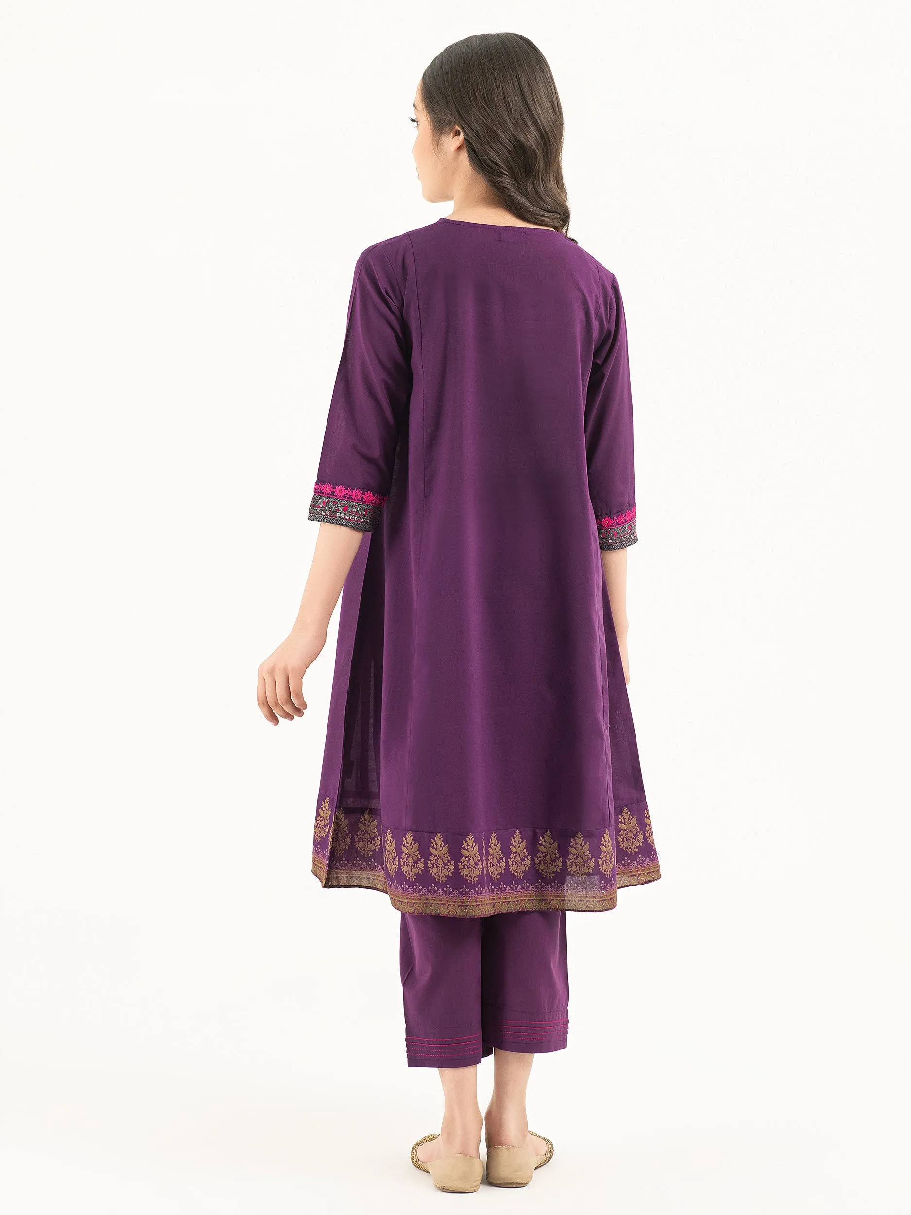 2 Piece Cambric Suit-Embroidered (Pret)