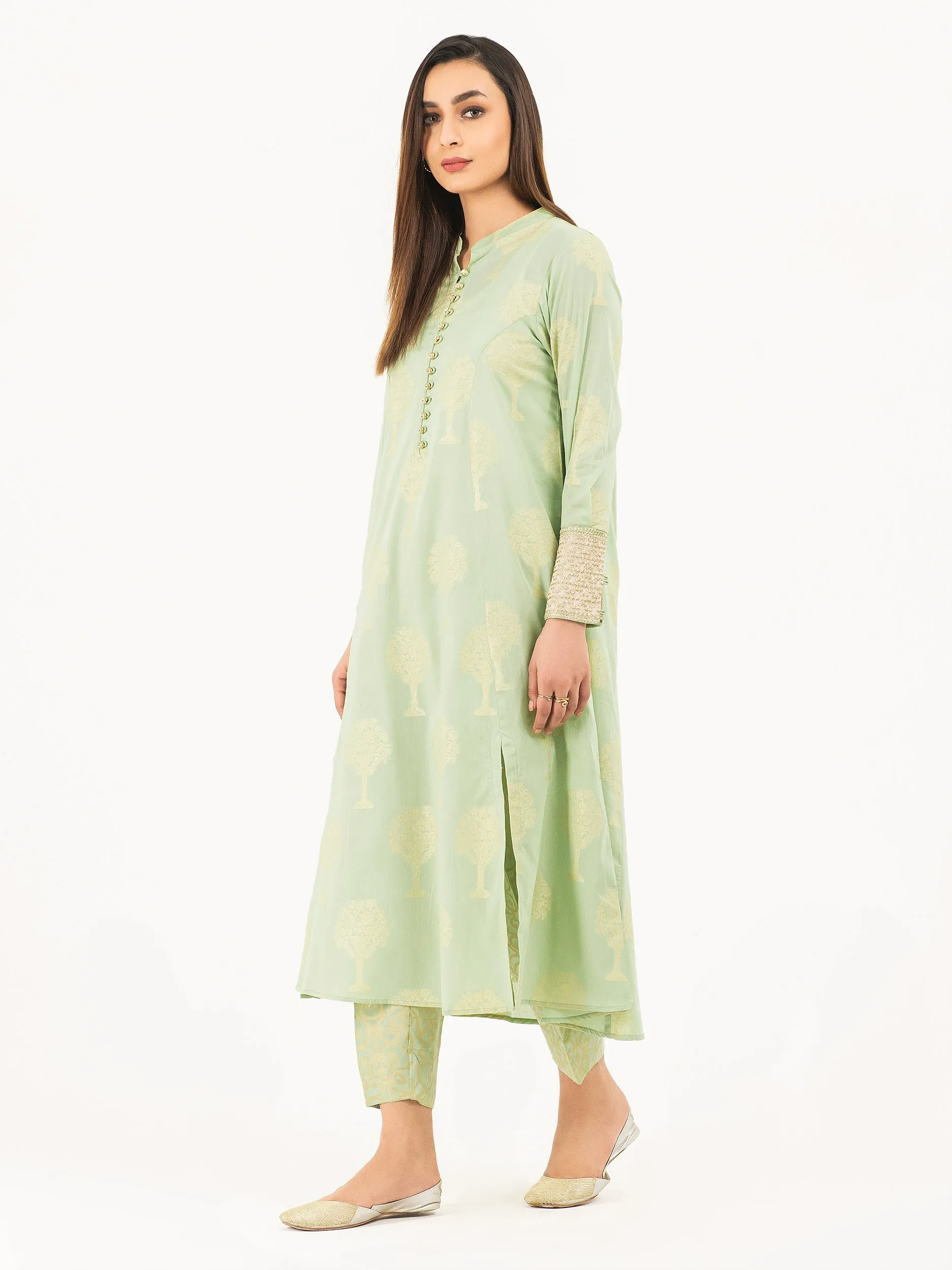 2 Piece Jacquard Suit-Embellished (Pret)