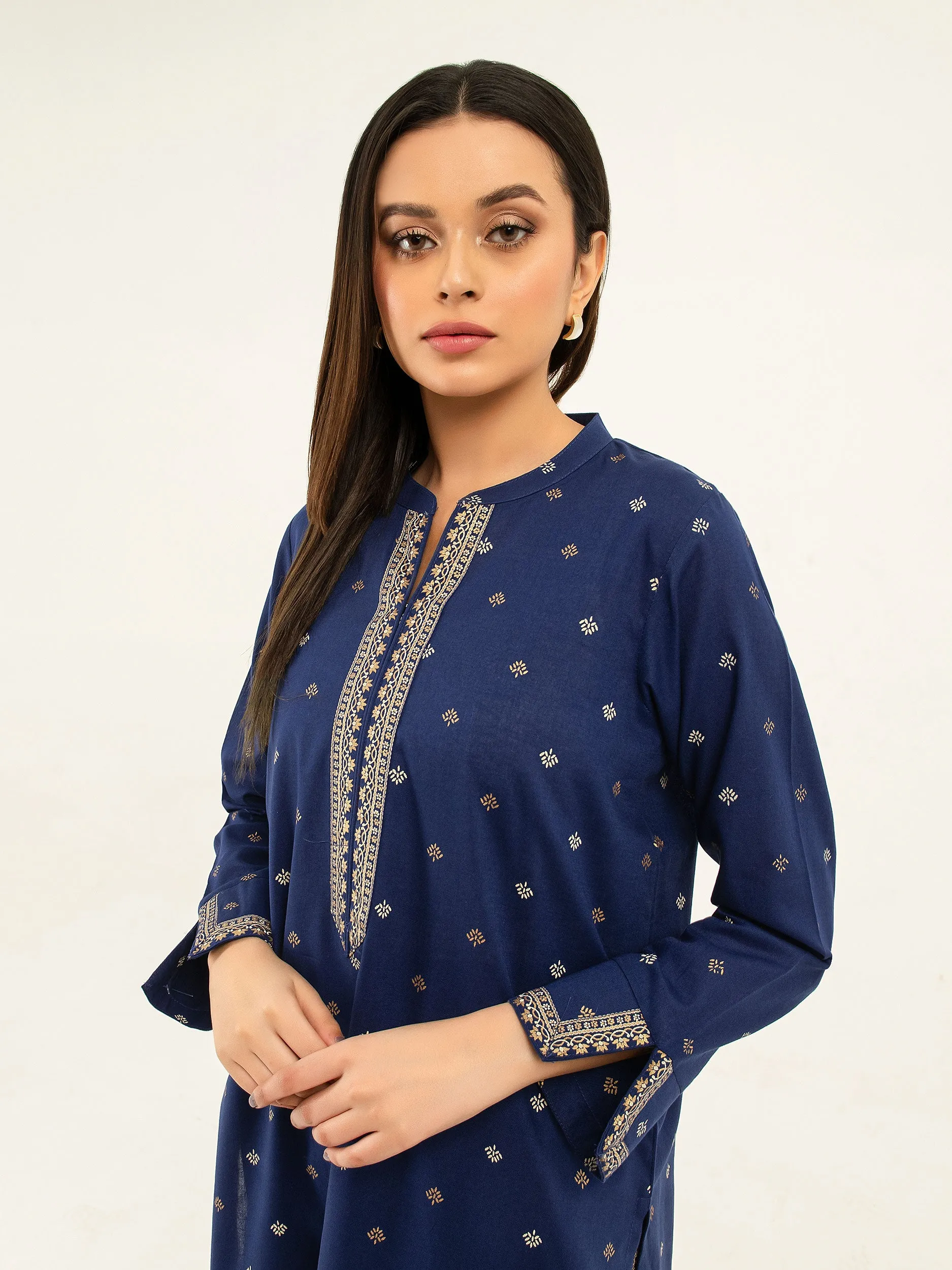2 Piece Khaddar Suit-Pasted (Pret)