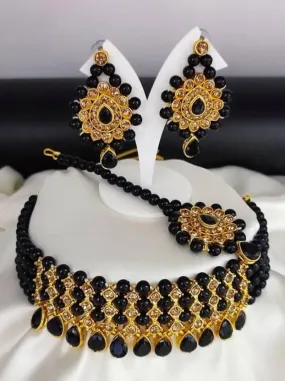 Alloy jewel set (black) | MANATH