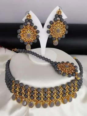 Alloy jewel set (grey) | MANATH