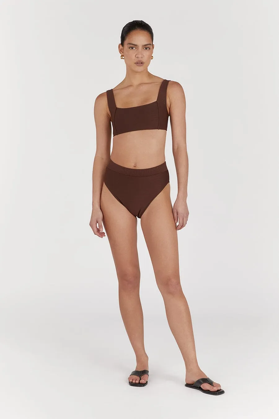 AMAYA CHOC RIB HIGH CUT BRIEF