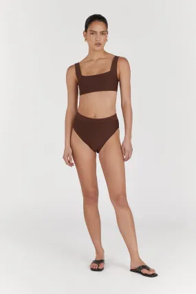 AMAYA CHOC RIB HIGH CUT BRIEF