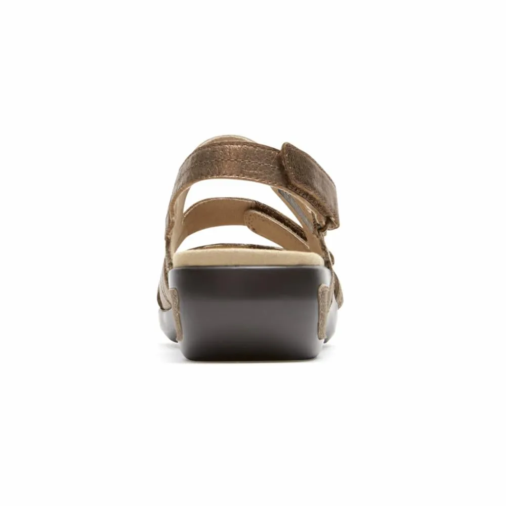 Aravon POWER COMFORT SANDALS THREE STRAP METALLIC TAUPE