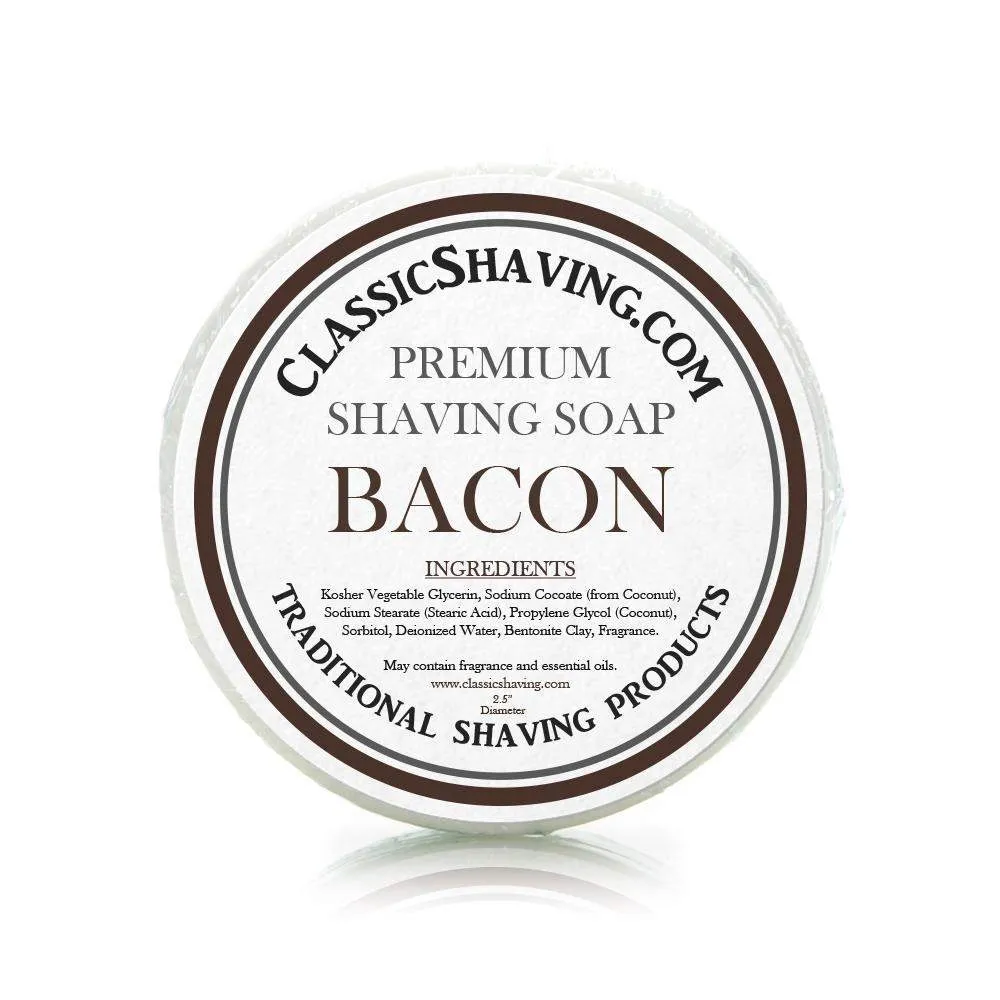 Bacon Scent - Classic Shaving Mug Soap - 2.5" Regular Size