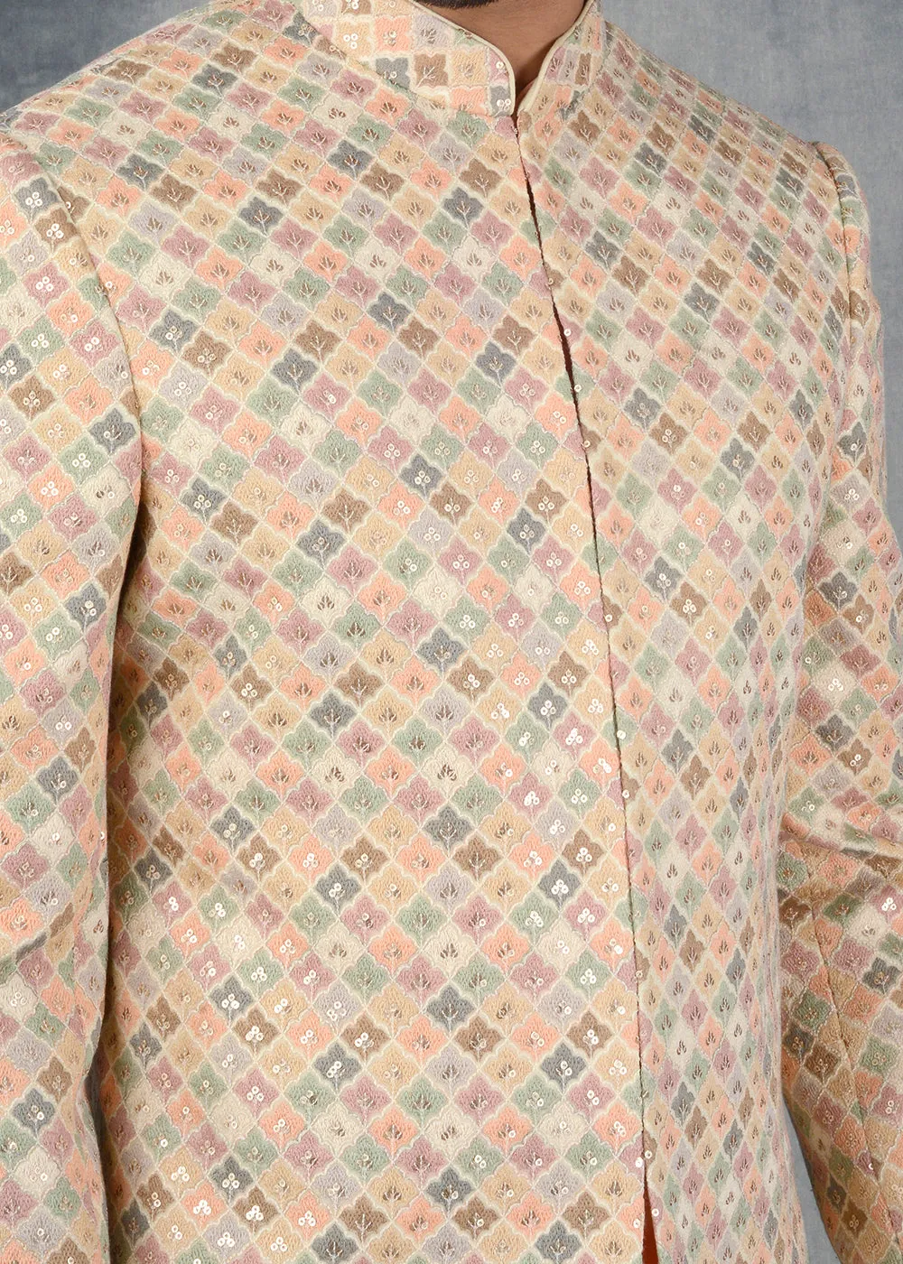 Beige Kurta Set With Jacket | Siddhesh Chauhan
