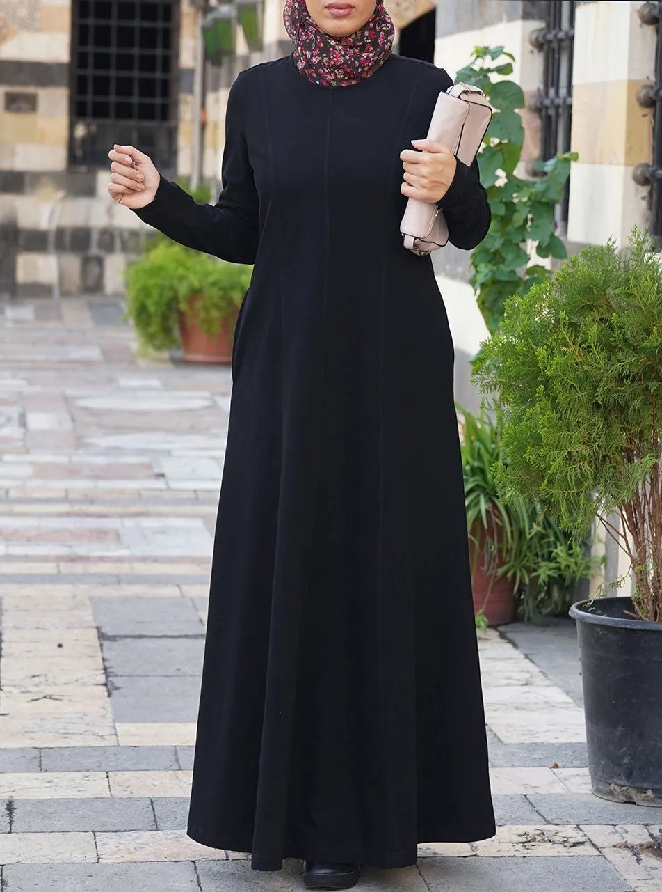 Brushed Cotton Classic Paneled Abaya