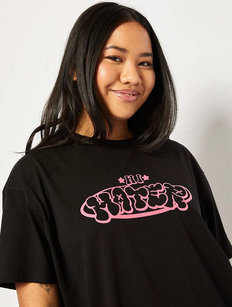 Bye Hater Oversized Acid Wash T-Shirt