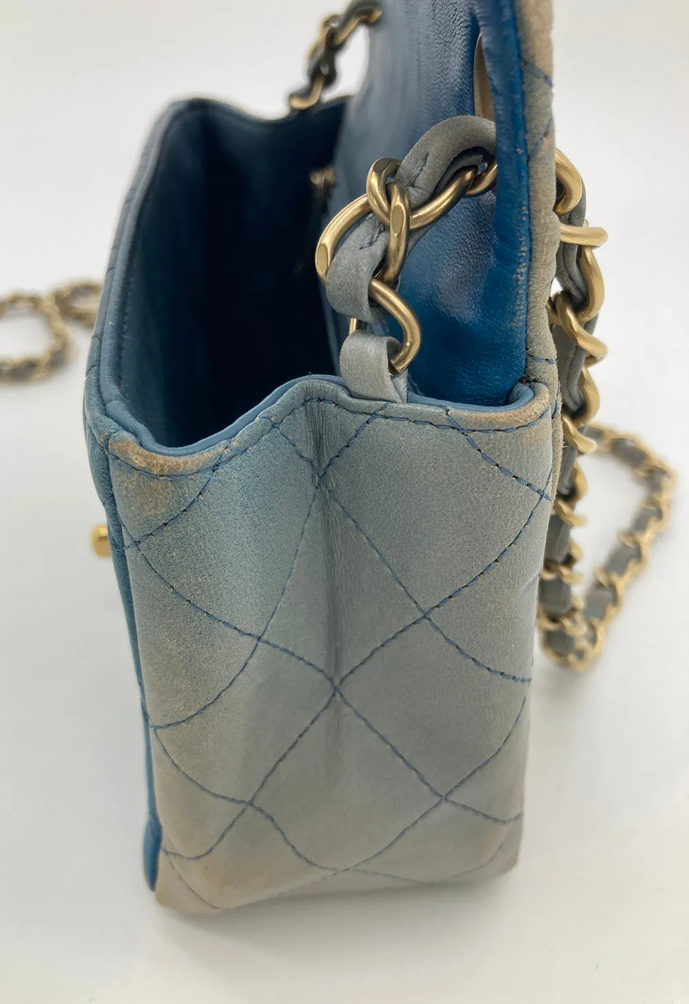 Chanel Blue Degrade Mini Square Classic Flap