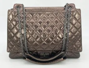 Chanel Metallic Bronze Quilted Leather Classic Flap Shopping Tote