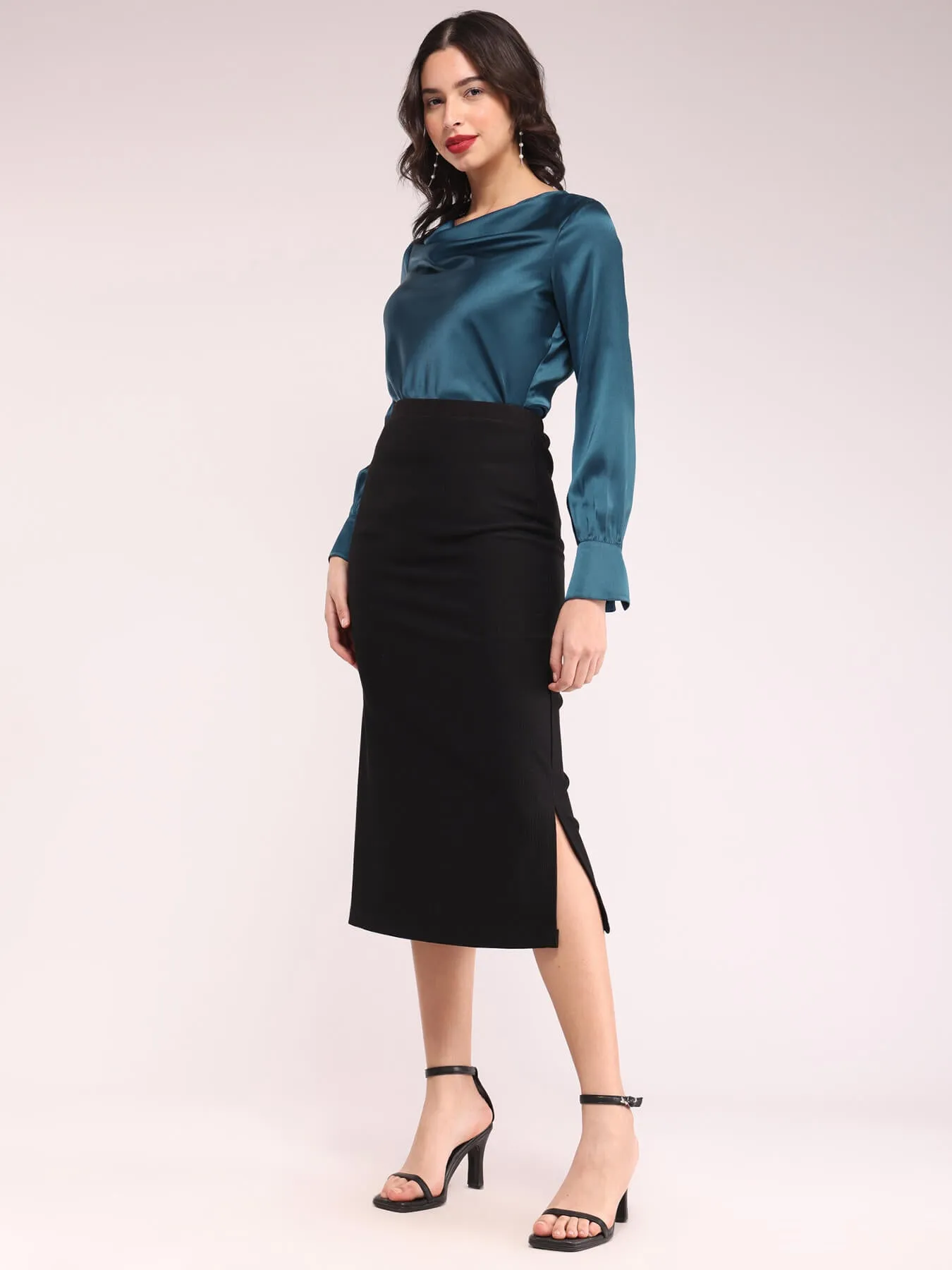 Cowl Neck Top - Teal