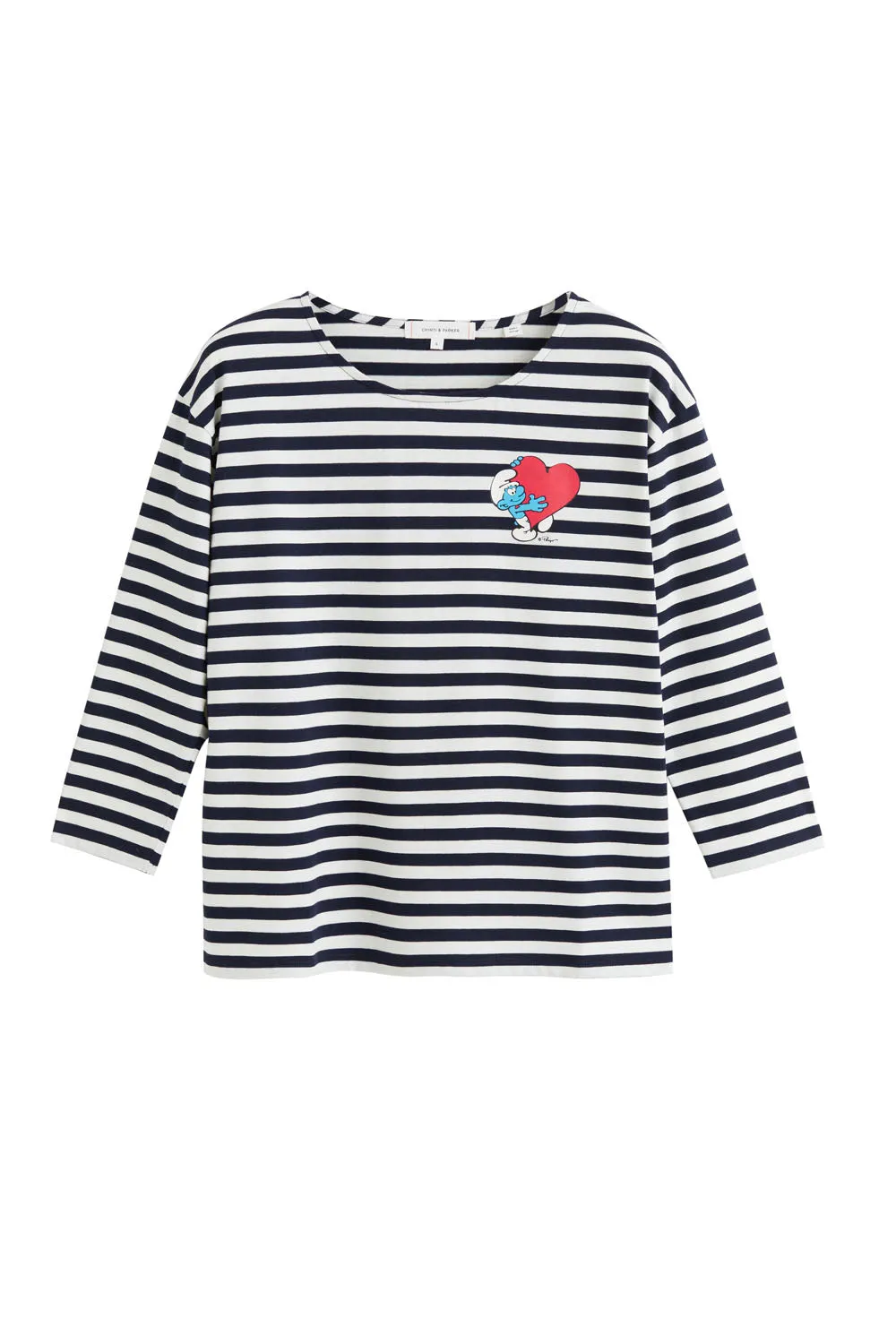 Cream Cotton Smurfs Breton T-shirt