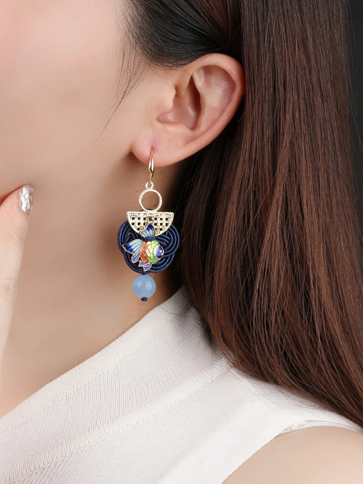 Dangle Earrings: Knots and Fish