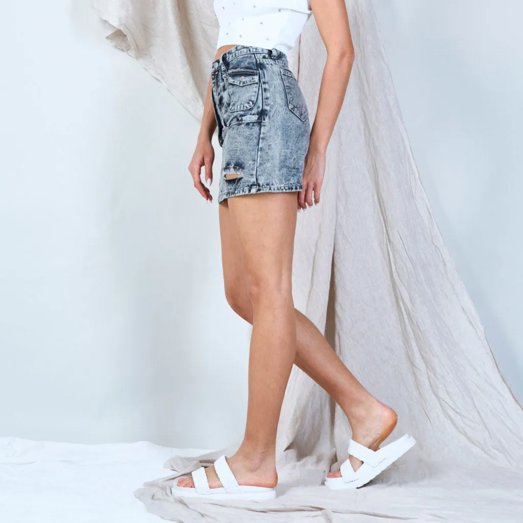 Distressed denim skirt wholesale