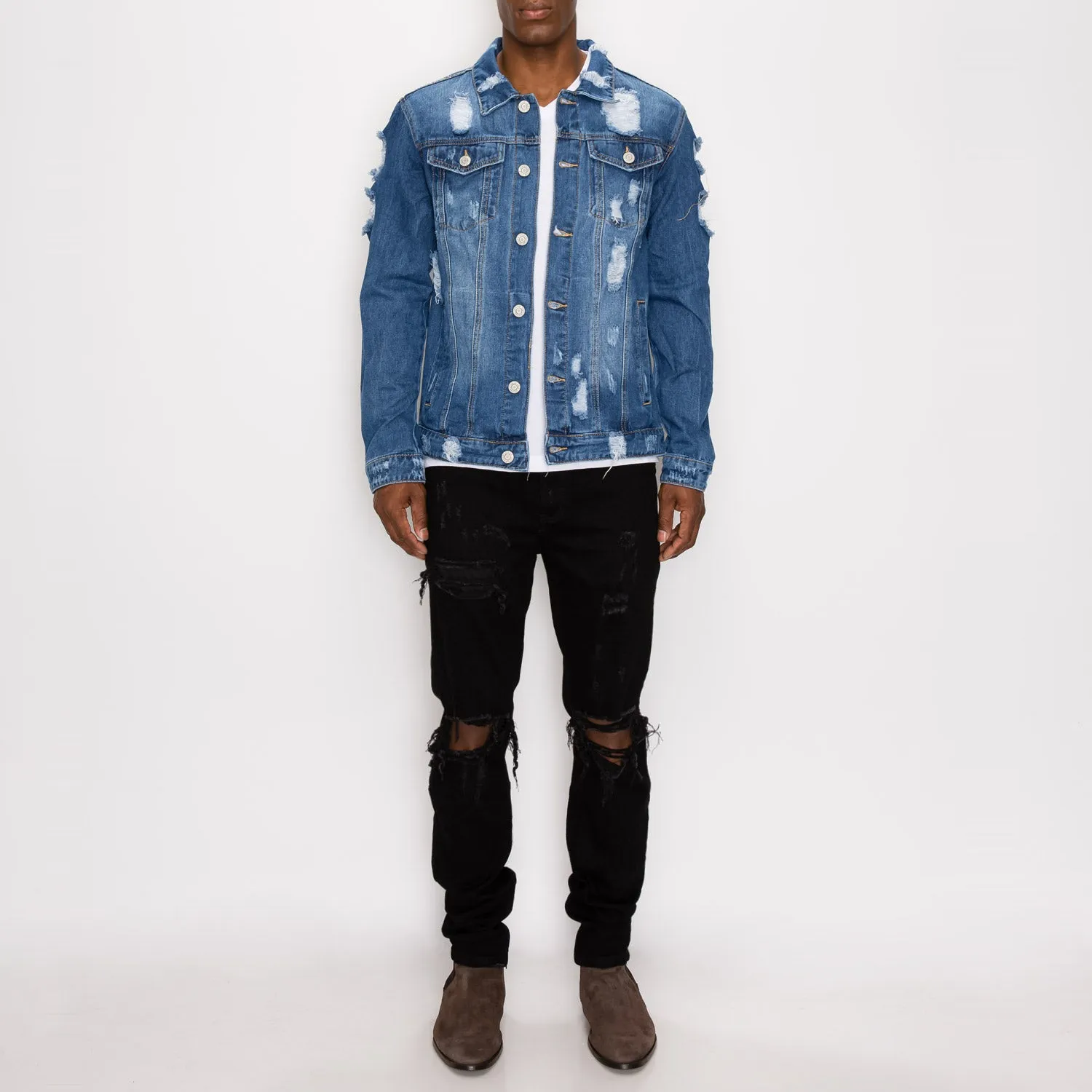DK100 Distressed Denim Jacket (Open Pack)