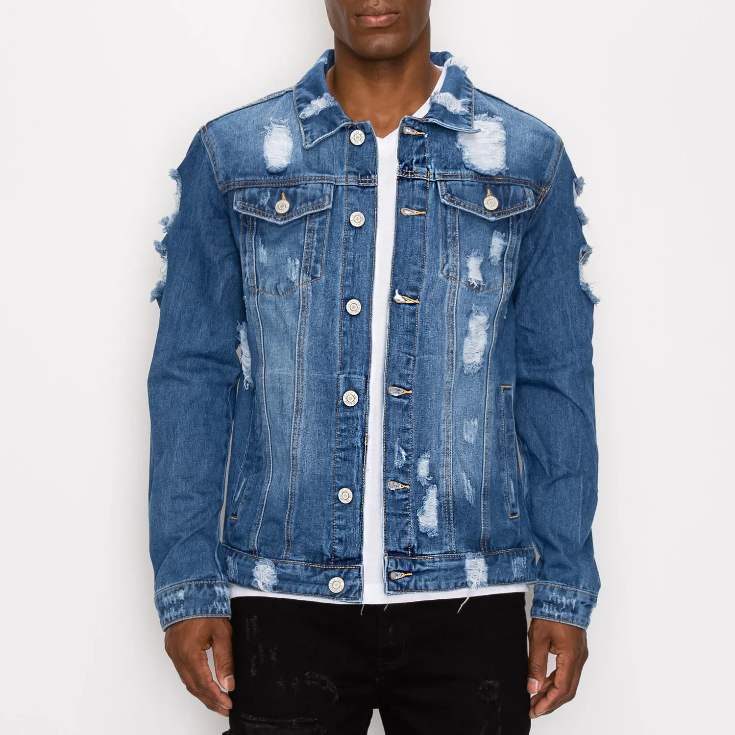 DK100 Distressed Denim Jacket (Open Pack)