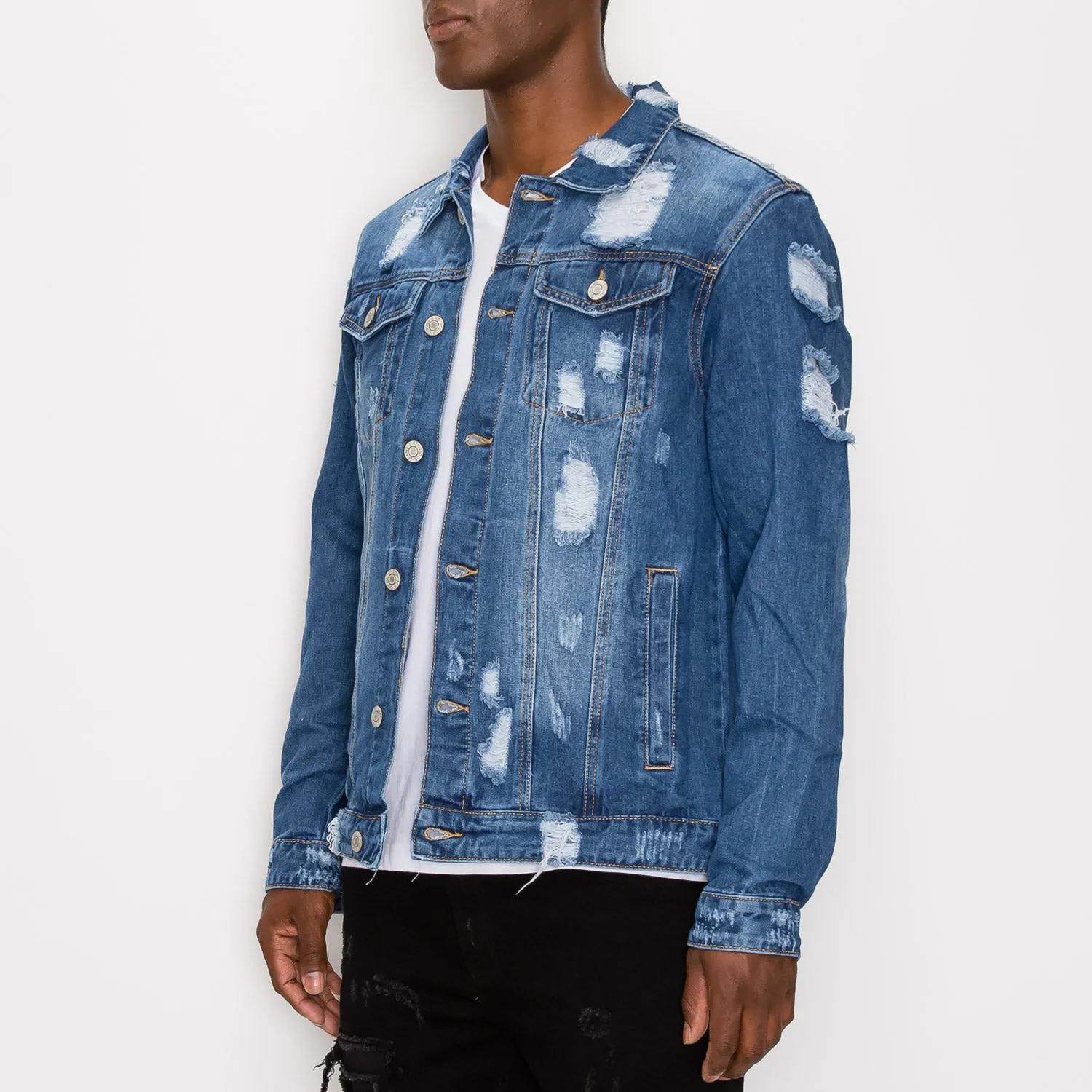 DK100 Distressed Denim Jacket (Open Pack)