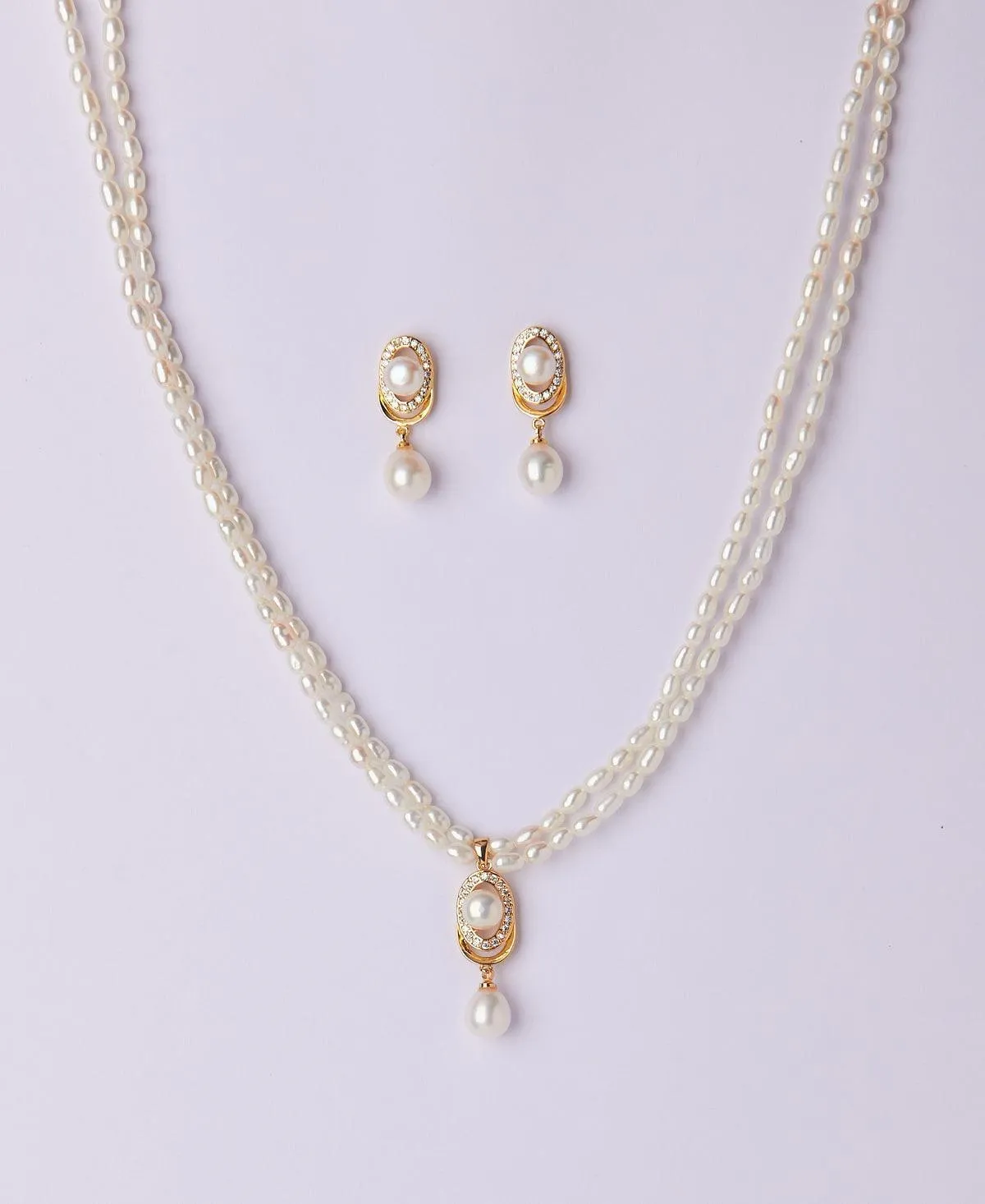 Elegant Real Pearl Necklace Set