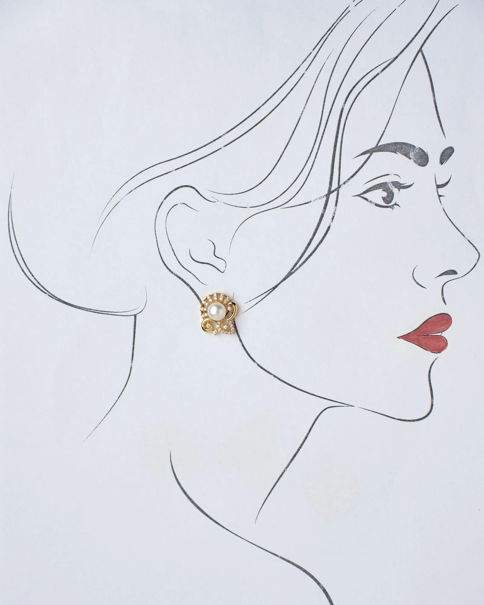 Elegant Stud Pearl Earring