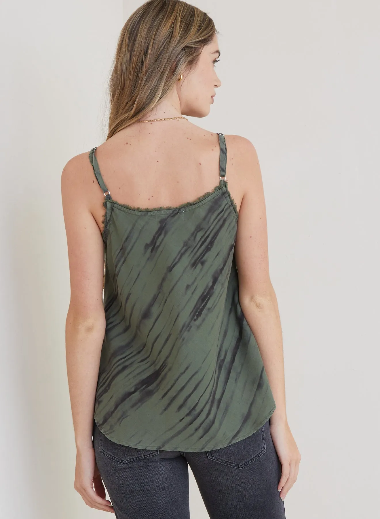 Frayed Tencel Cami - Fernwood Stripe