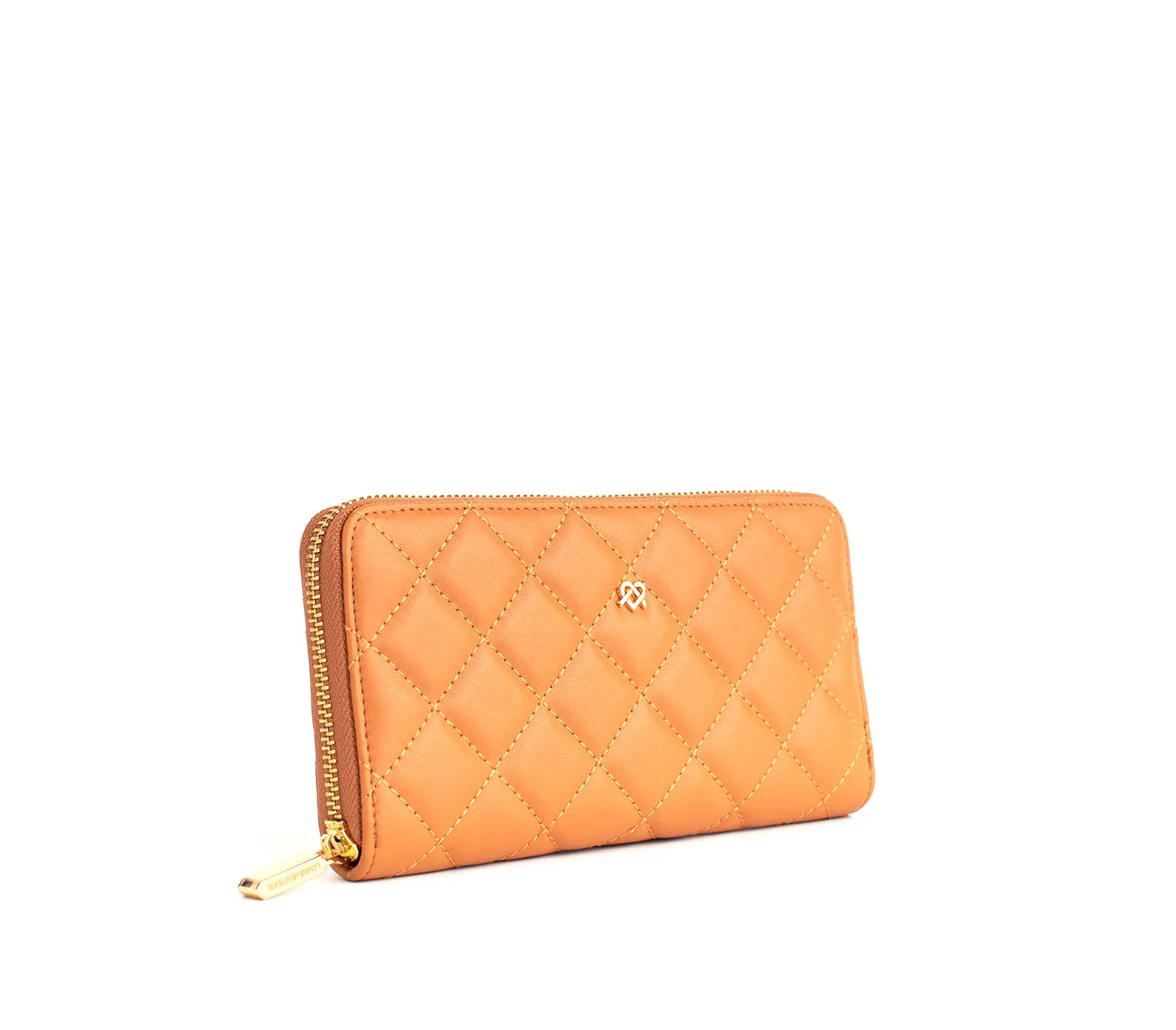 Gunas New York Uptown Quilted Tan Zip Wallet
