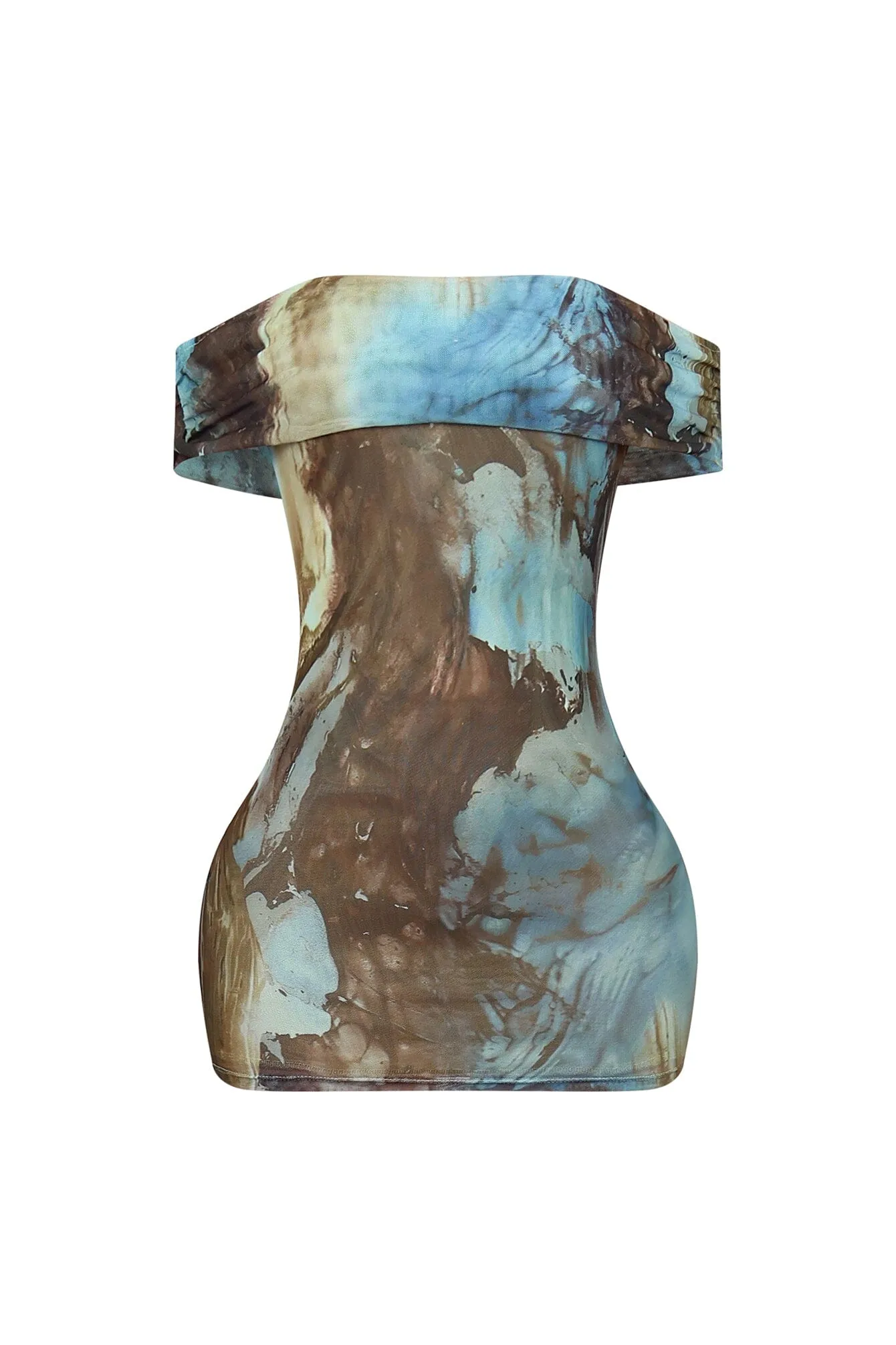 Into The Feeling Off Shoulder Mesh Mini Dress