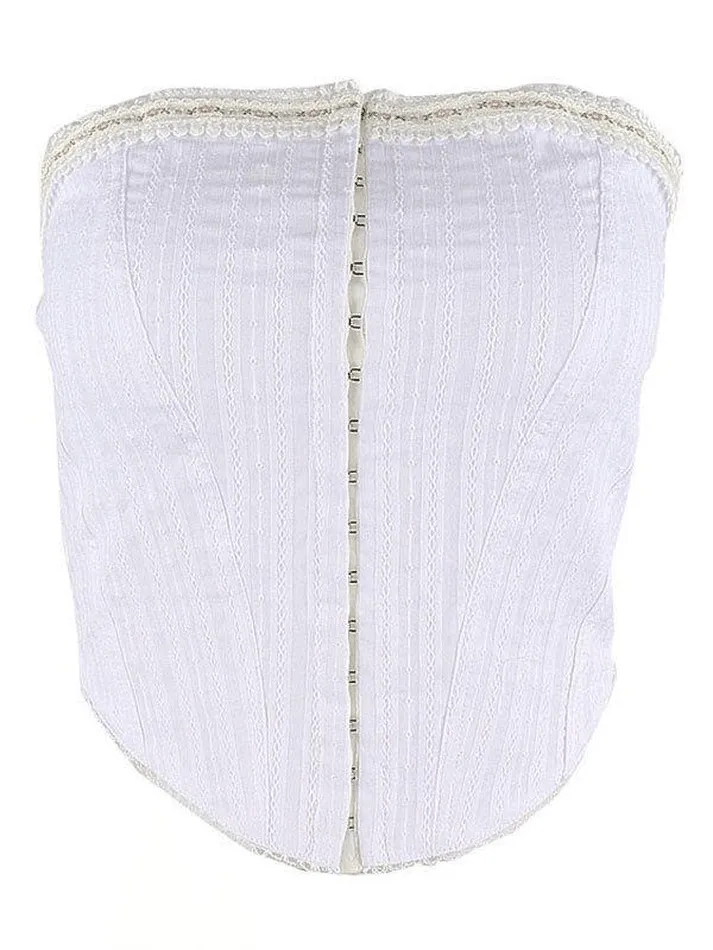 Lace Trim Split Trendy Strapless Bodycon Mini Dress