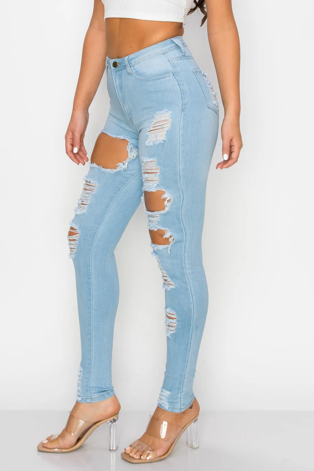 LO-171 RIPPED SKINNY DENIM