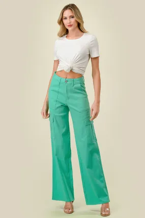 LVB-600 MINT HIGH WAISTED SUPER-STRETCH COLORED CARGO JEANS