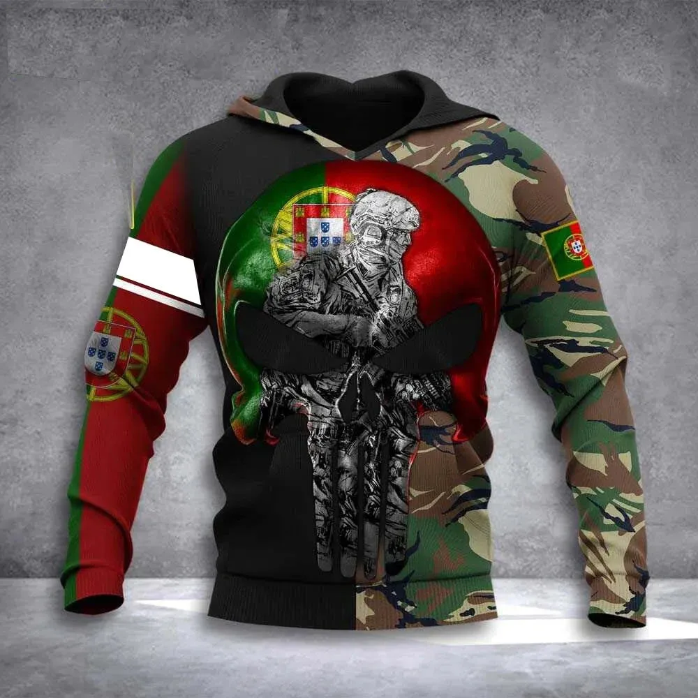 Men's Military Camo Skull Hoodie - Alternative Army Style