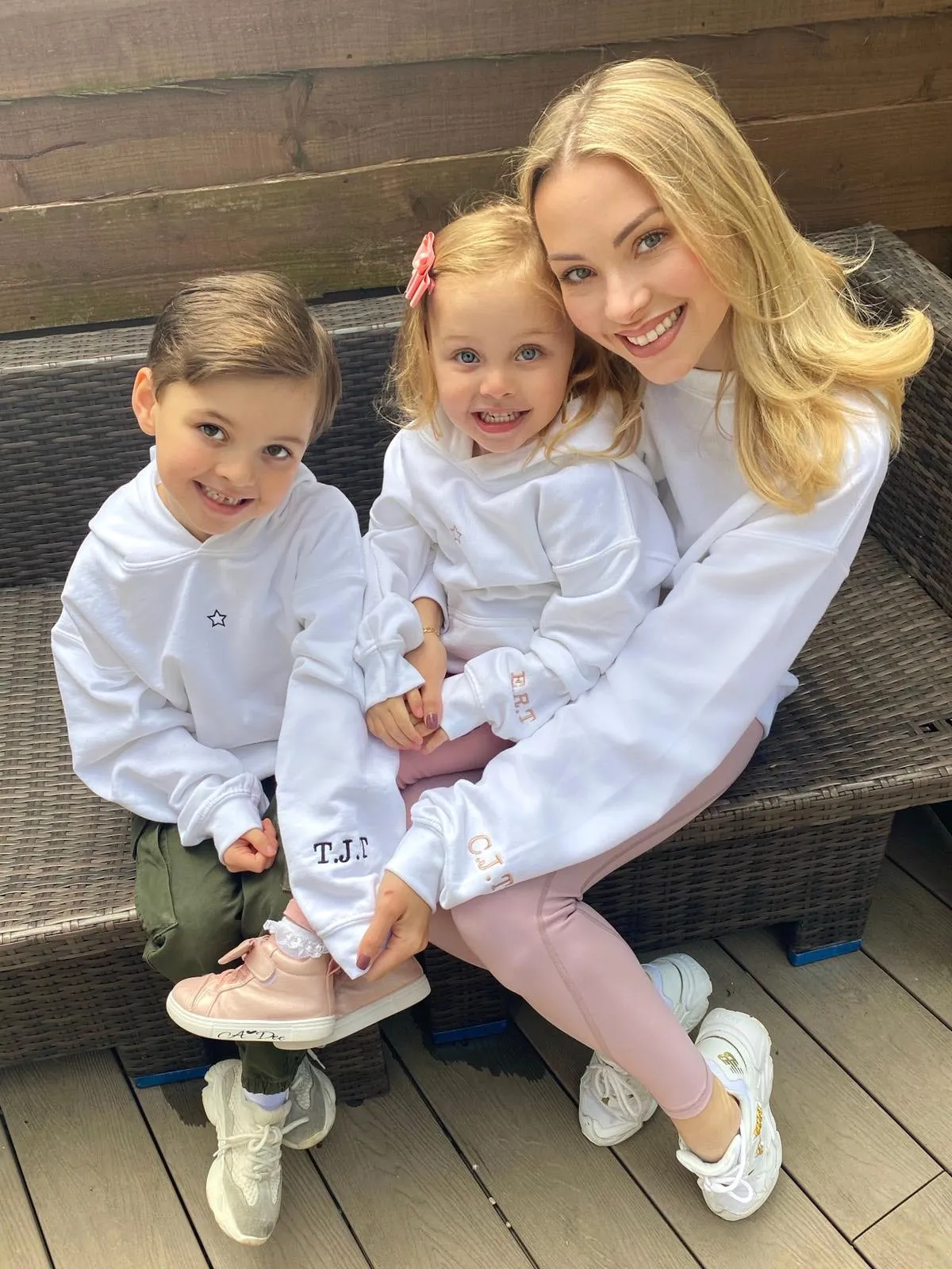 Mimi Children's Unisex Personalised White Star Hoodie