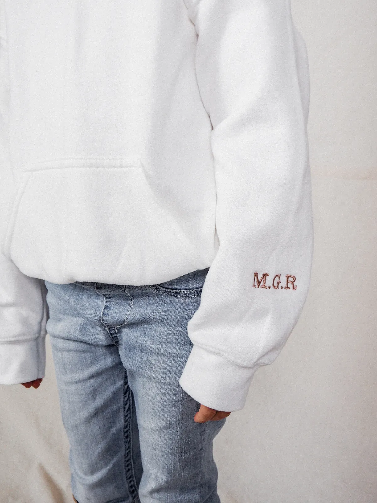 Mimi Children's Unisex Personalised White Star Hoodie