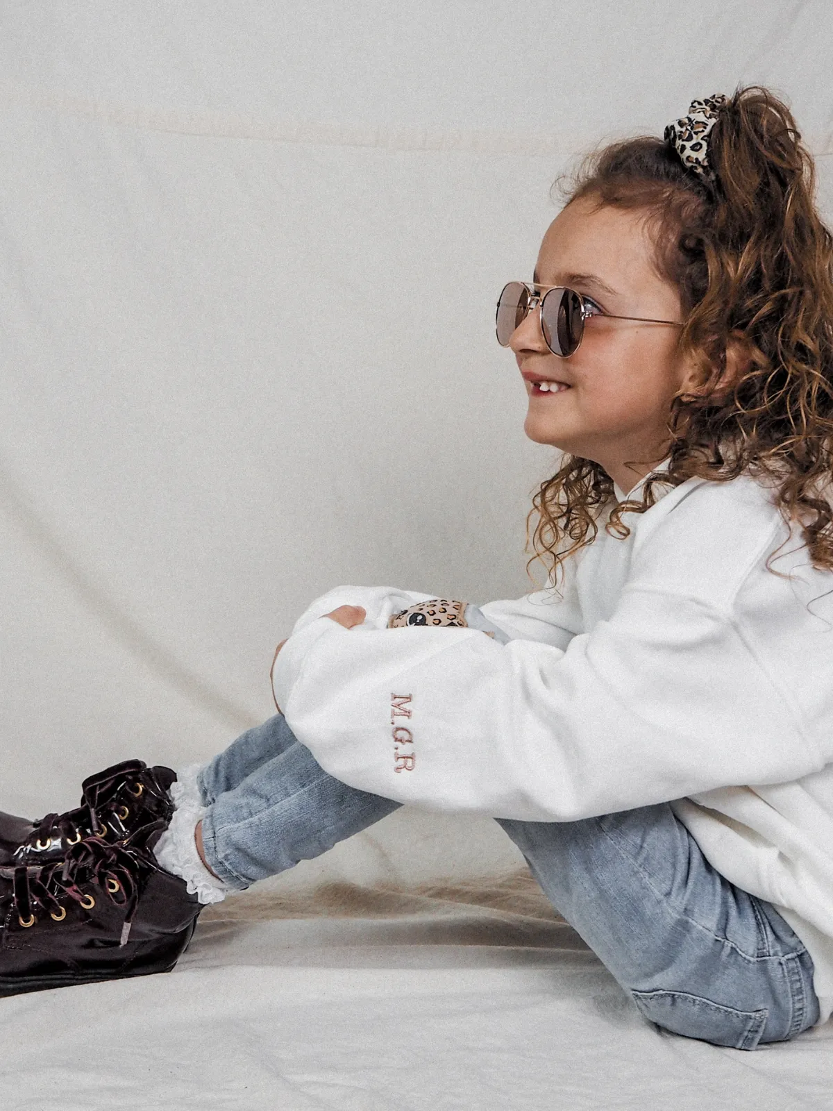 Mimi Children's Unisex Personalised White Star Hoodie
