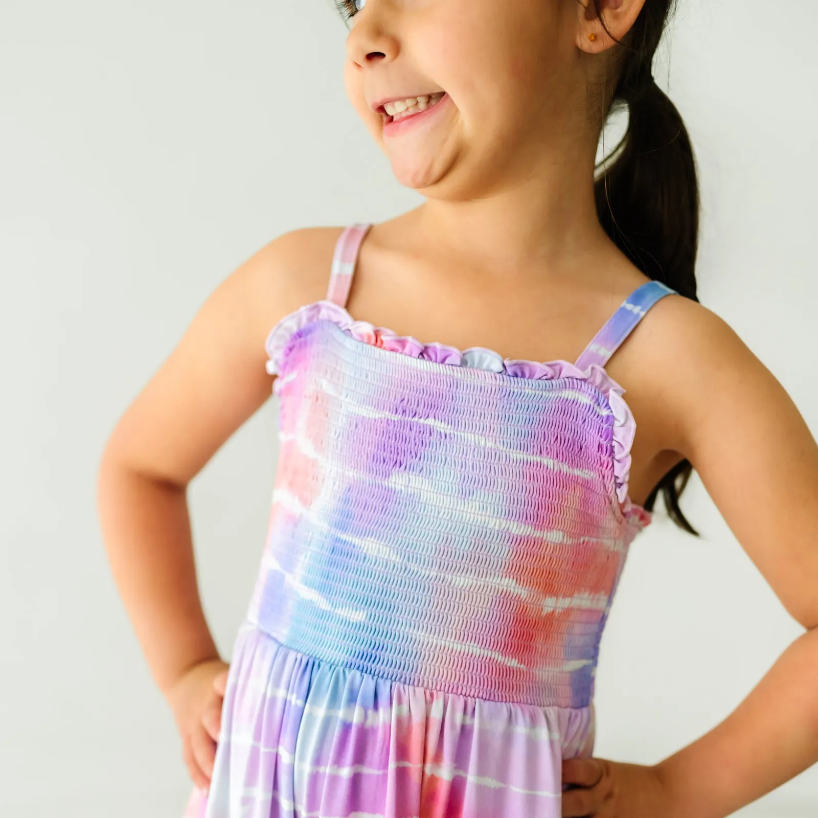 Pastel Tie Dye Dreams Tank Smocked Dress