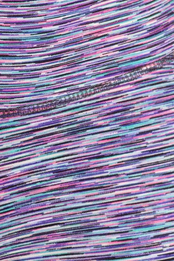 Plus Size High Waist Tummy Control Sports Leggings With Side Pockets - Pink, Teal Space Dye
