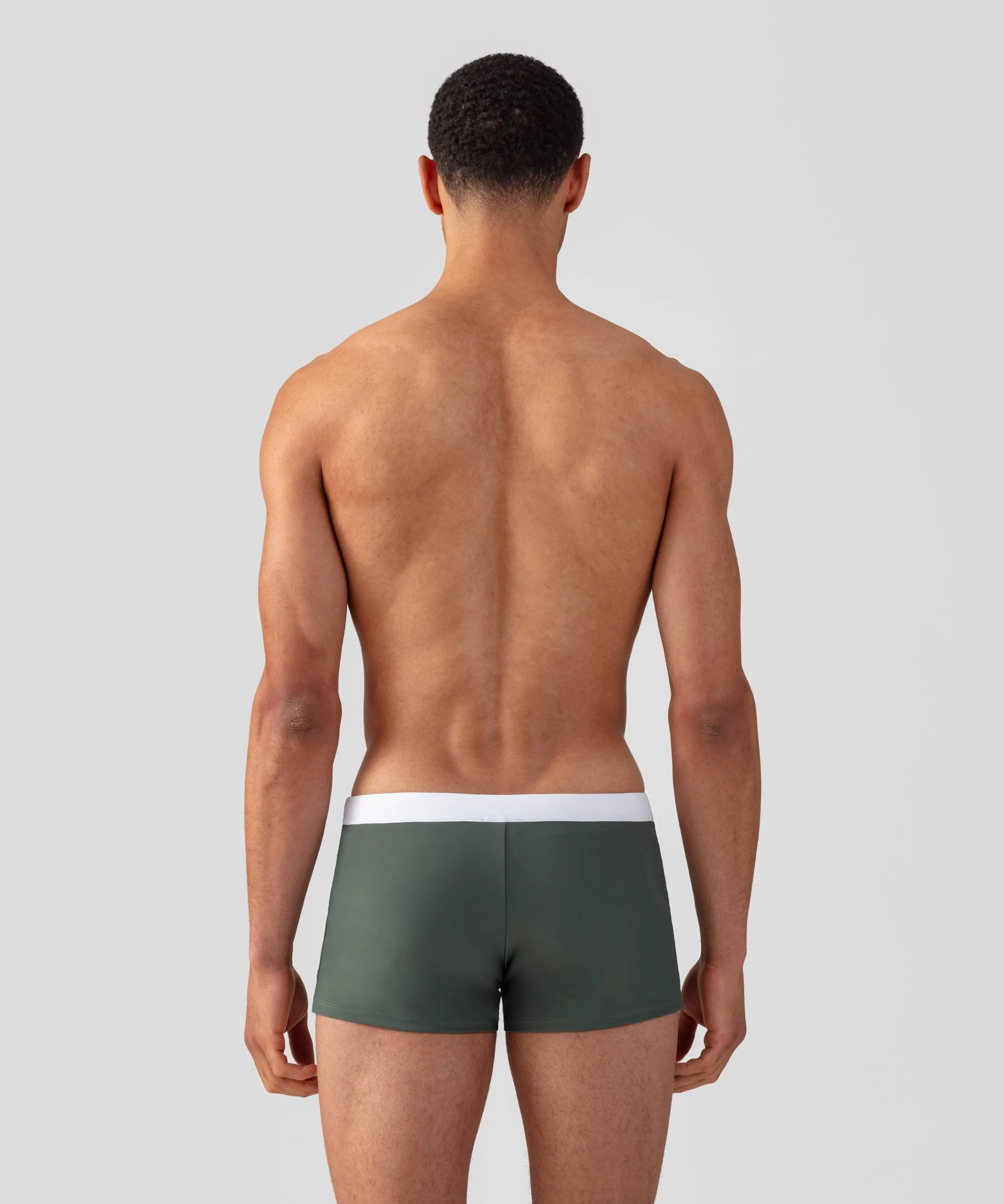 RD Swim Trunks w. White Waistband: Army Green