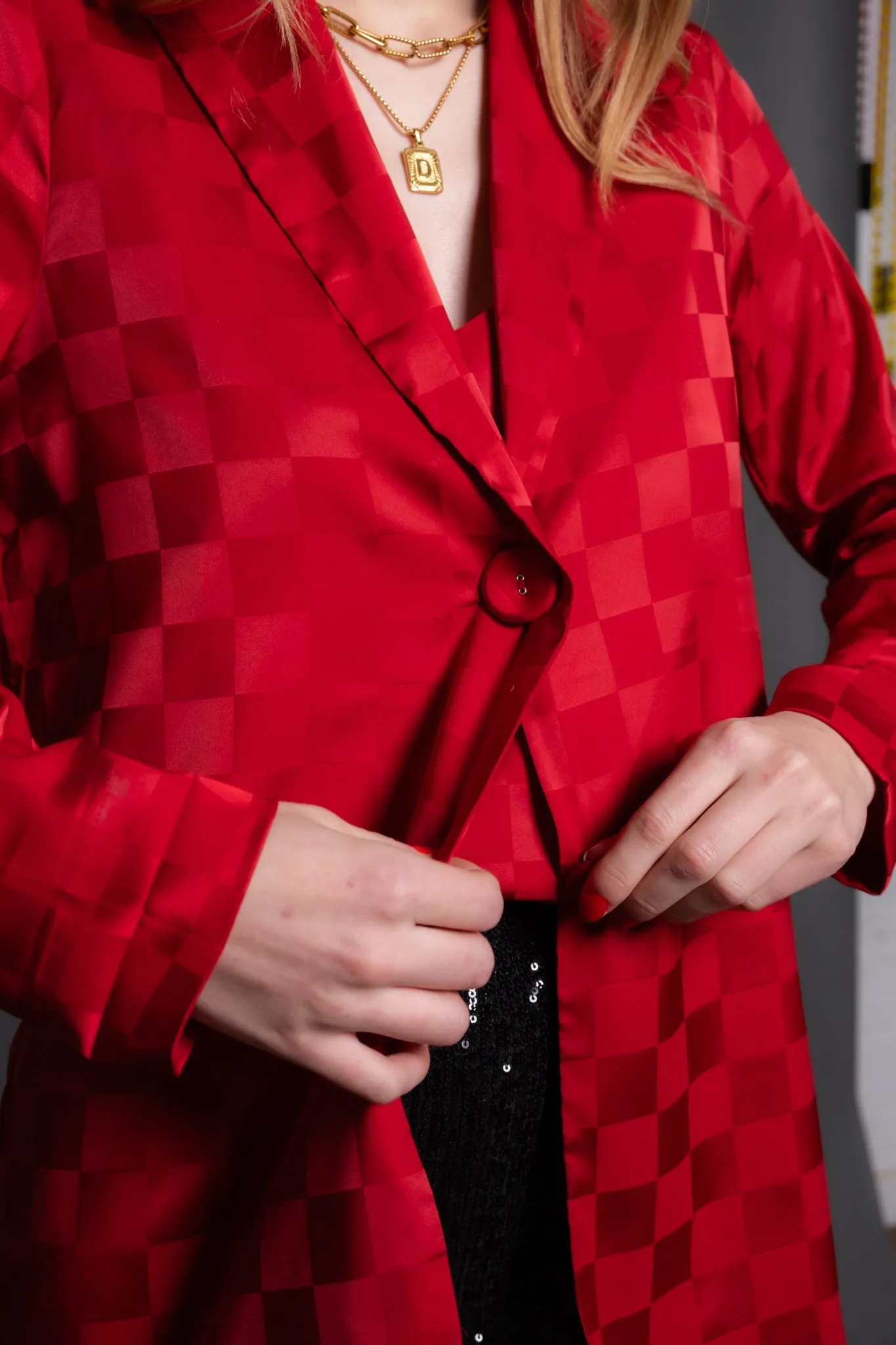 Show Me Your Mumu Felix Checkerboard Blazer