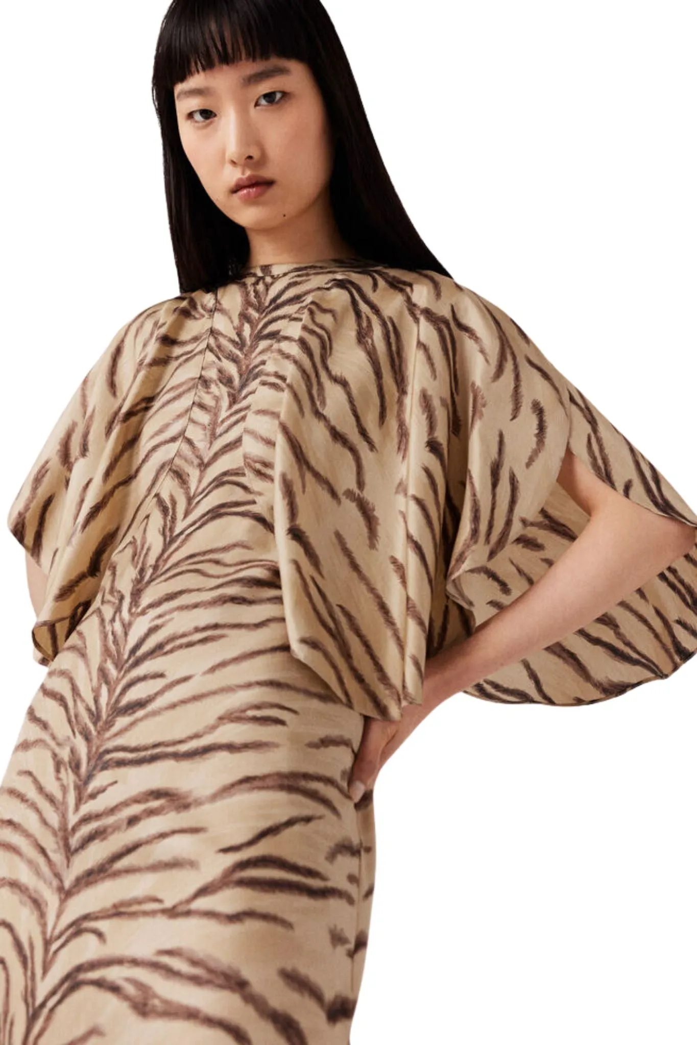 Stella McCartney Tiger Print Round Sleeve Dress