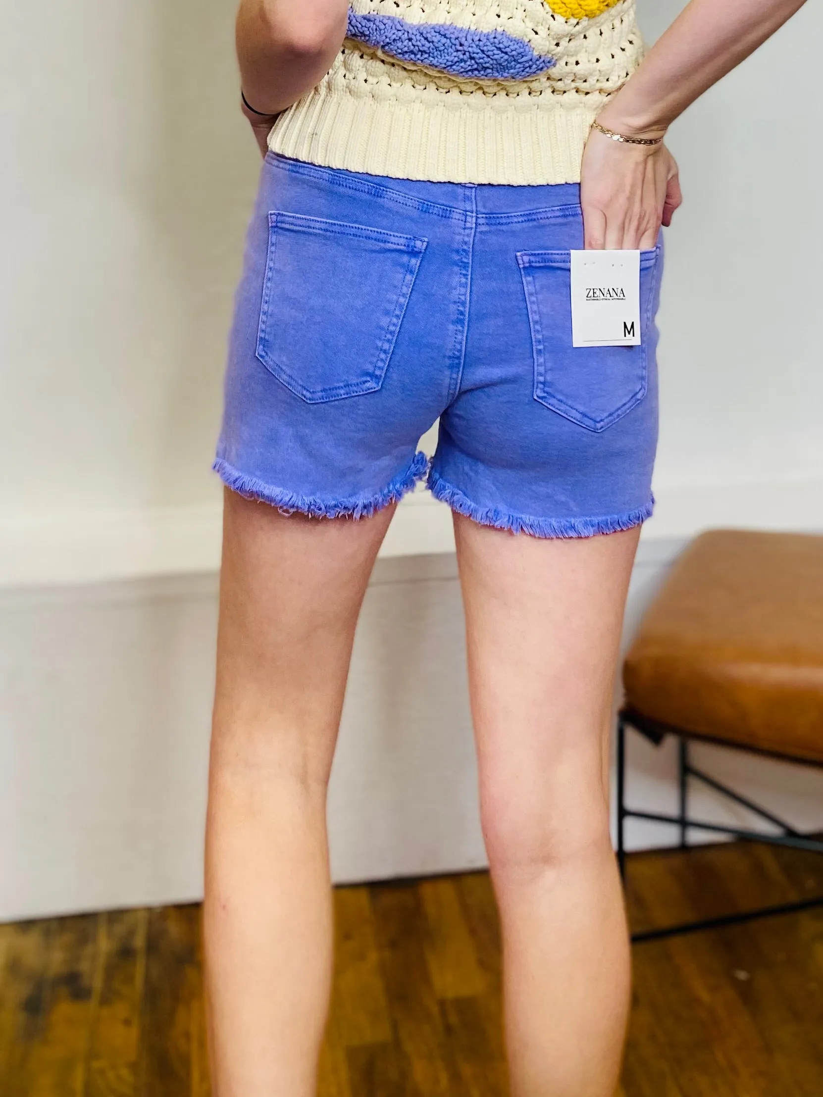 Tay Frayed Shorts - Lavender