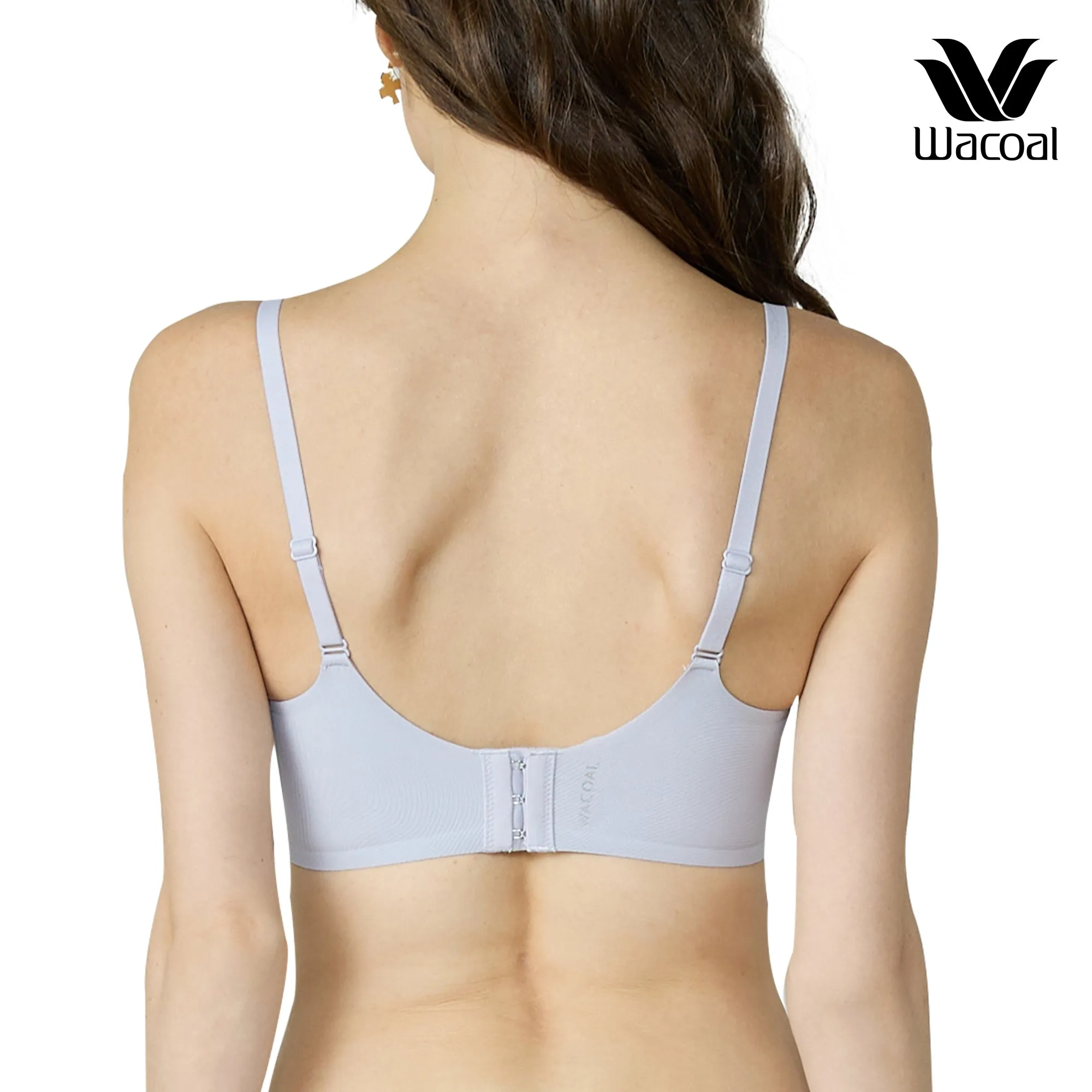 Wacoal Smart Size Jelly Bra Charming Lace บราไร้โครง วาโก้  รุ่น WB3Y32 สีม่วง (VI)