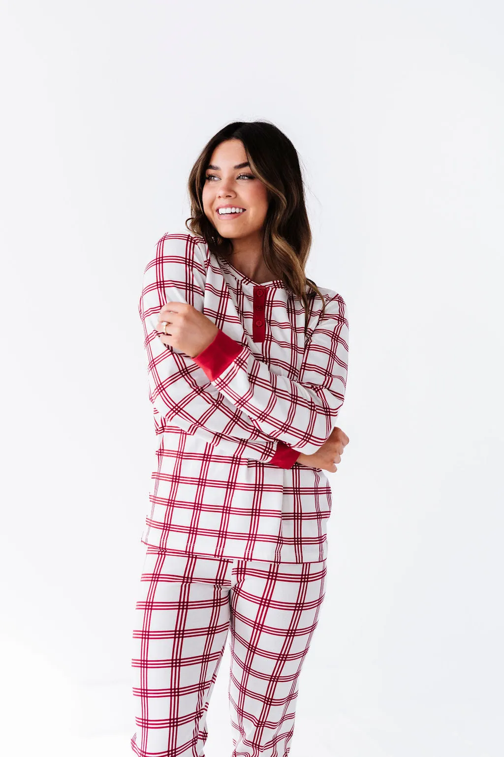 Women's Candy Cane Plaid Pajama Set