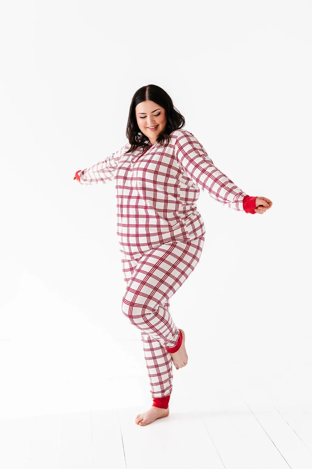 Women's Candy Cane Plaid Pajama Set