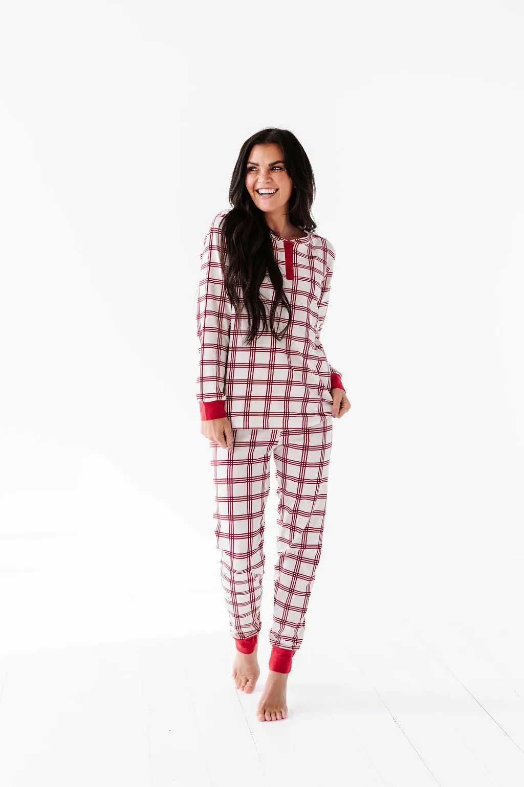 Women's Candy Cane Plaid Pajama Set