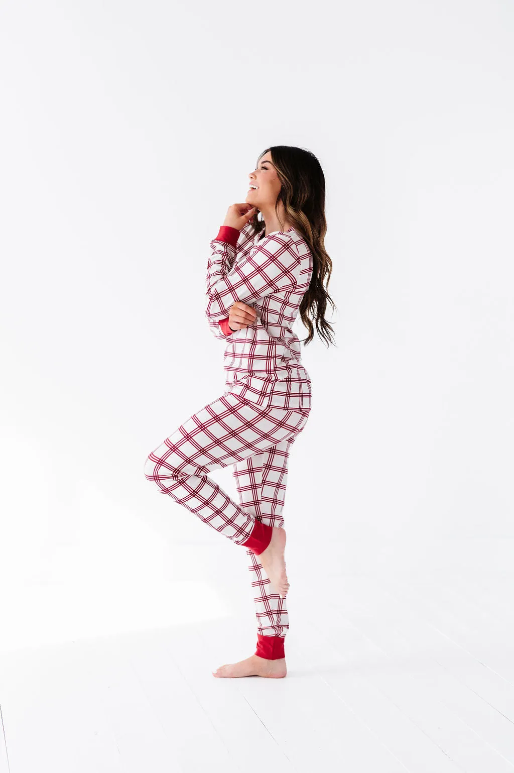 Women's Candy Cane Plaid Pajama Set