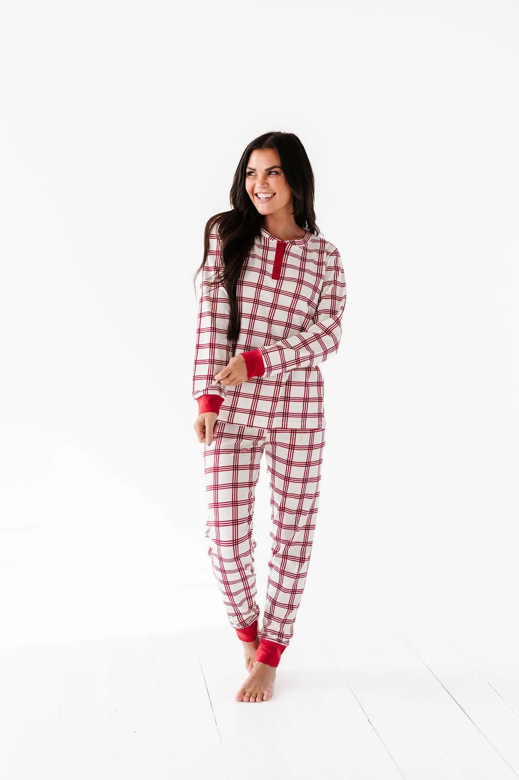 Women's Candy Cane Plaid Pajama Set