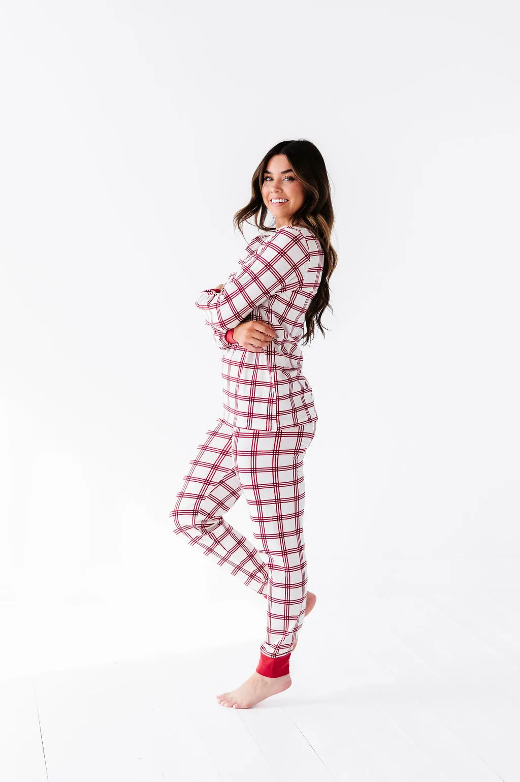 Women's Candy Cane Plaid Pajama Set