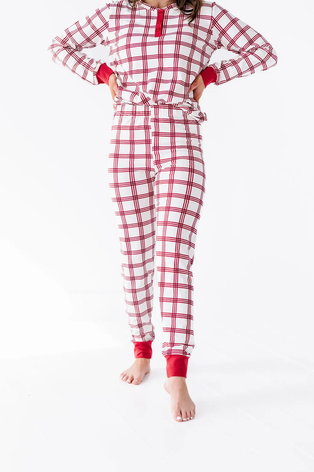 Women's Candy Cane Plaid Pajama Set