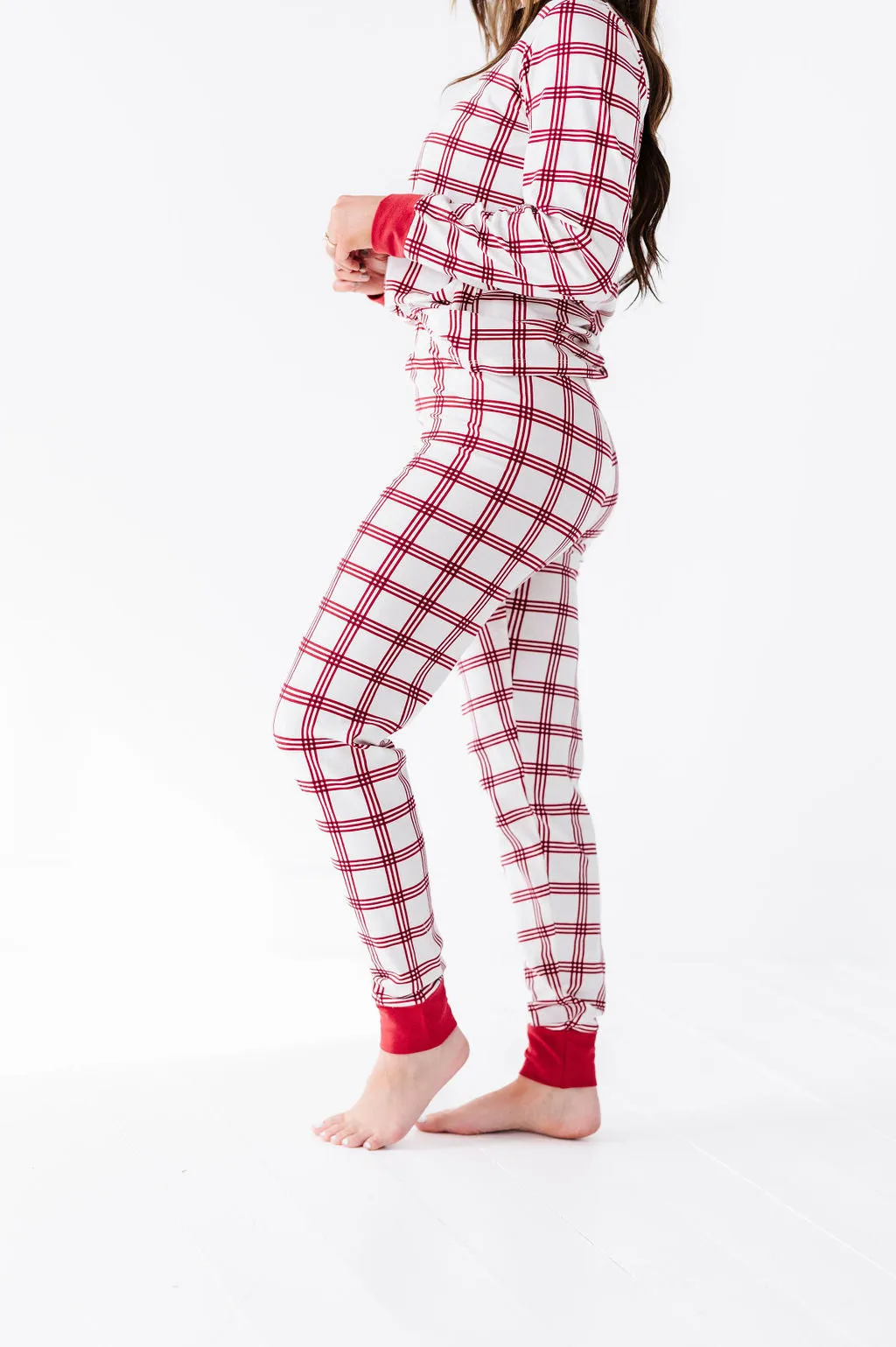 Women's Candy Cane Plaid Pajama Set