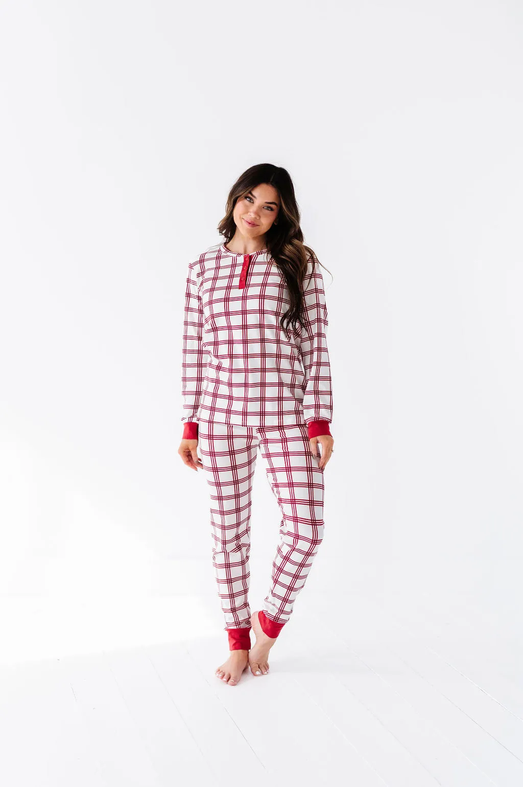 Women's Candy Cane Plaid Pajama Set