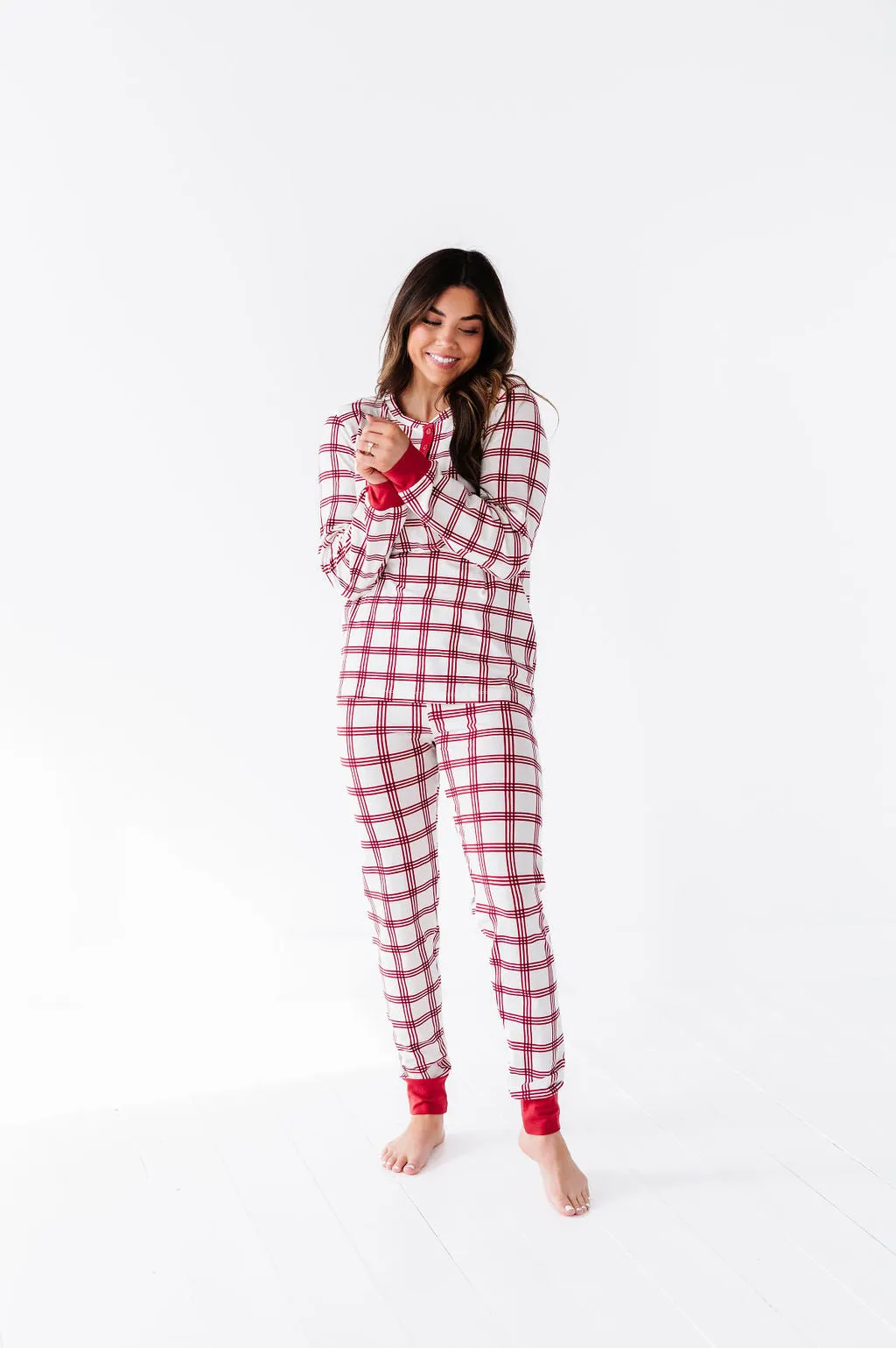 Women's Candy Cane Plaid Pajama Set